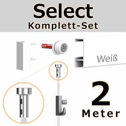 Hang-it Galerieleisten Set 2 Meter – Inkl. Seile, Haken, Montagematerial Für Bilderaufhängung