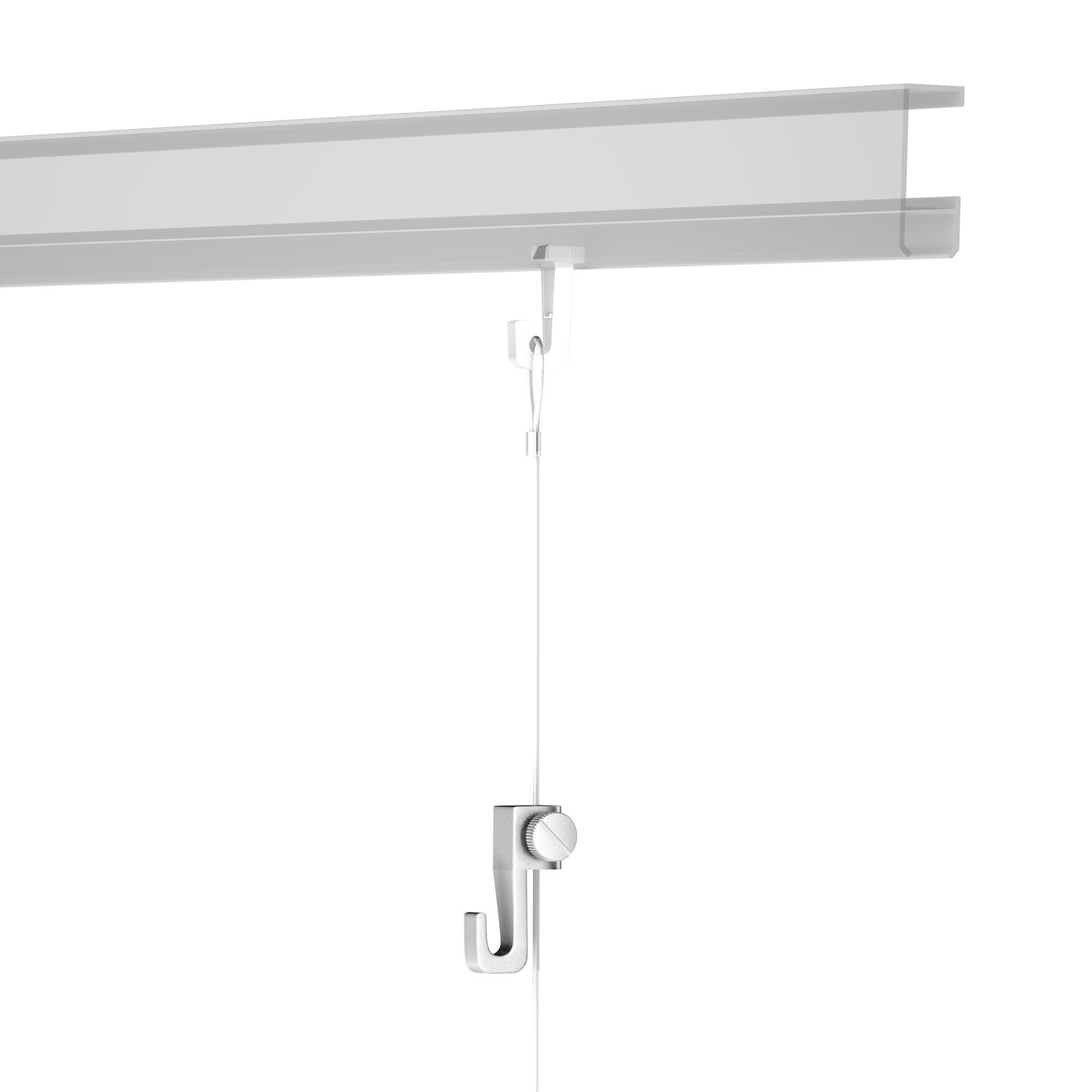 Hang-it Deckenschienen Set – 6 M (3x2 M), Weiß, Mit Seilen & Haken Für Bilderaufhängung